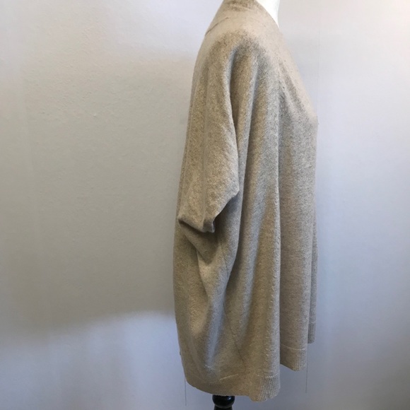 Vince Cashmere Oversized Poncho Sz L Beige S/S - Picture 3 of 7